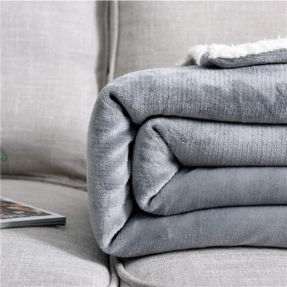Sherpa Blanket Twin Thick Warm Blanket for Winter Bed Super Soft Fuzzy - Picture 5 of 7